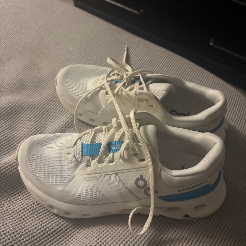 On Cloudrunner 2 White and Blue Sneakers